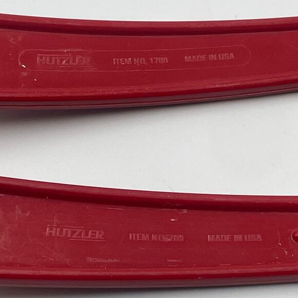 2 Vintage Hutzler Red Melamine Serving & Slotted Spoon #700 #1700 Made in USA - Picture 5 of 5